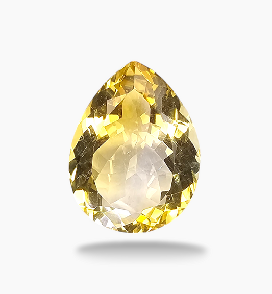 Natural Citrine Stone 9.56 Carats Pear Cabochon Shape Size 17X13mm