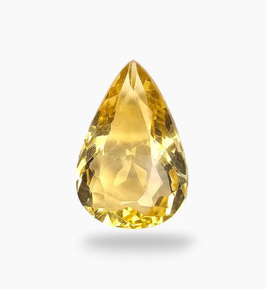 Natural Citrine Stone 9.71 Carats Pear Shape Size 19.3X13mm