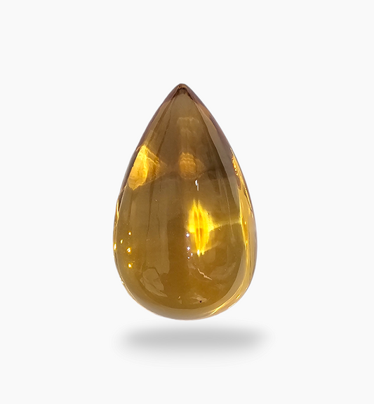 Natural Citrine Stone 19.51 Carats Pear Cabochon Shape Size 25X14.5mm