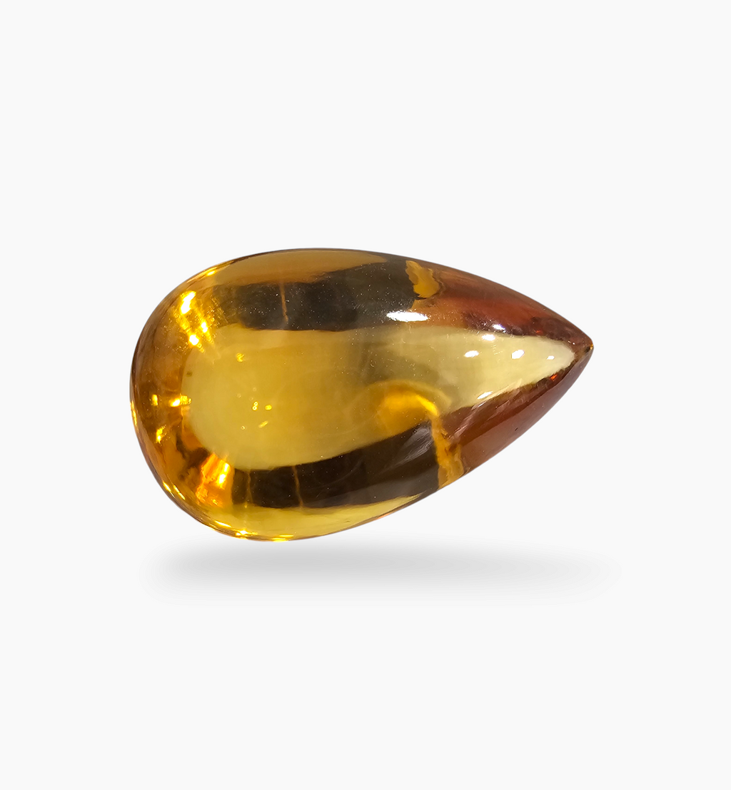 Natural Citrine Stone 19.51 Carats Pear Cabochon Shape Size 25X14.5mm