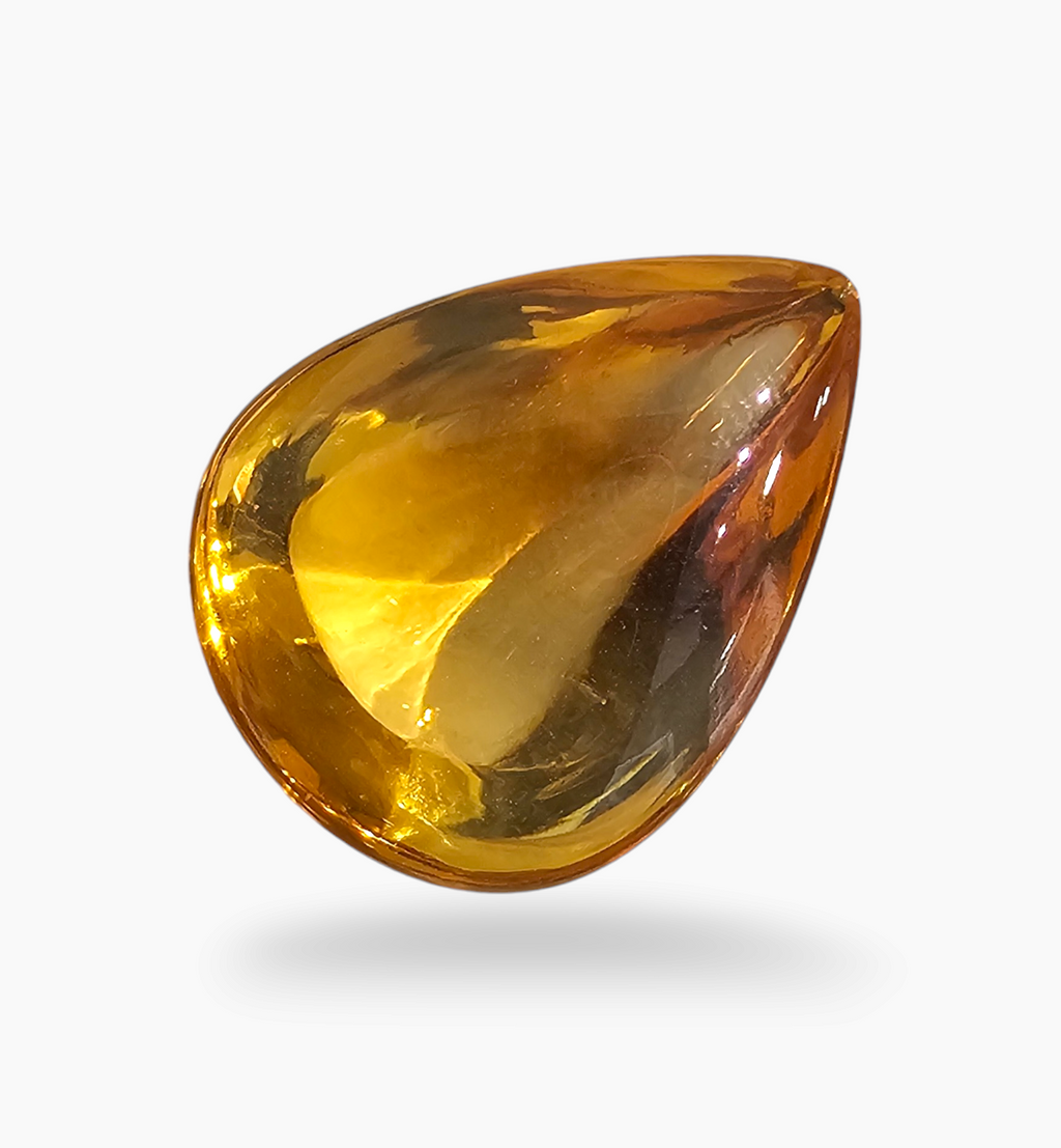 Natural Citrine Stone 26.49 Carats Pear Cabochon Shape Size 25X18.3mm