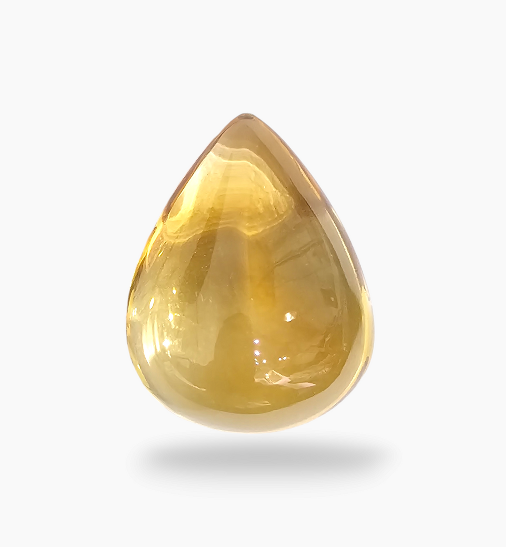 Natural Citrine Stone 26.49 Carats Pear Cabochon Shape Size 25X18.3mm