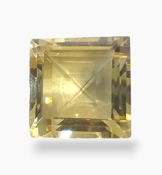 Natural Citrine Stone 11.74 Carats Princess Shape Size 13X13mm