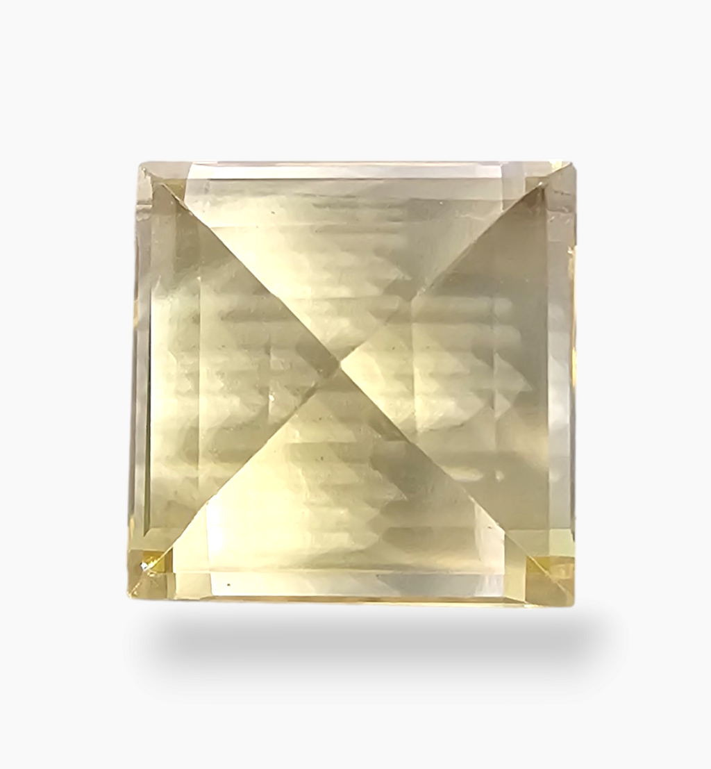 Natural Citrine Stone 11.74 Carats Princess Shape Size 13X13mm