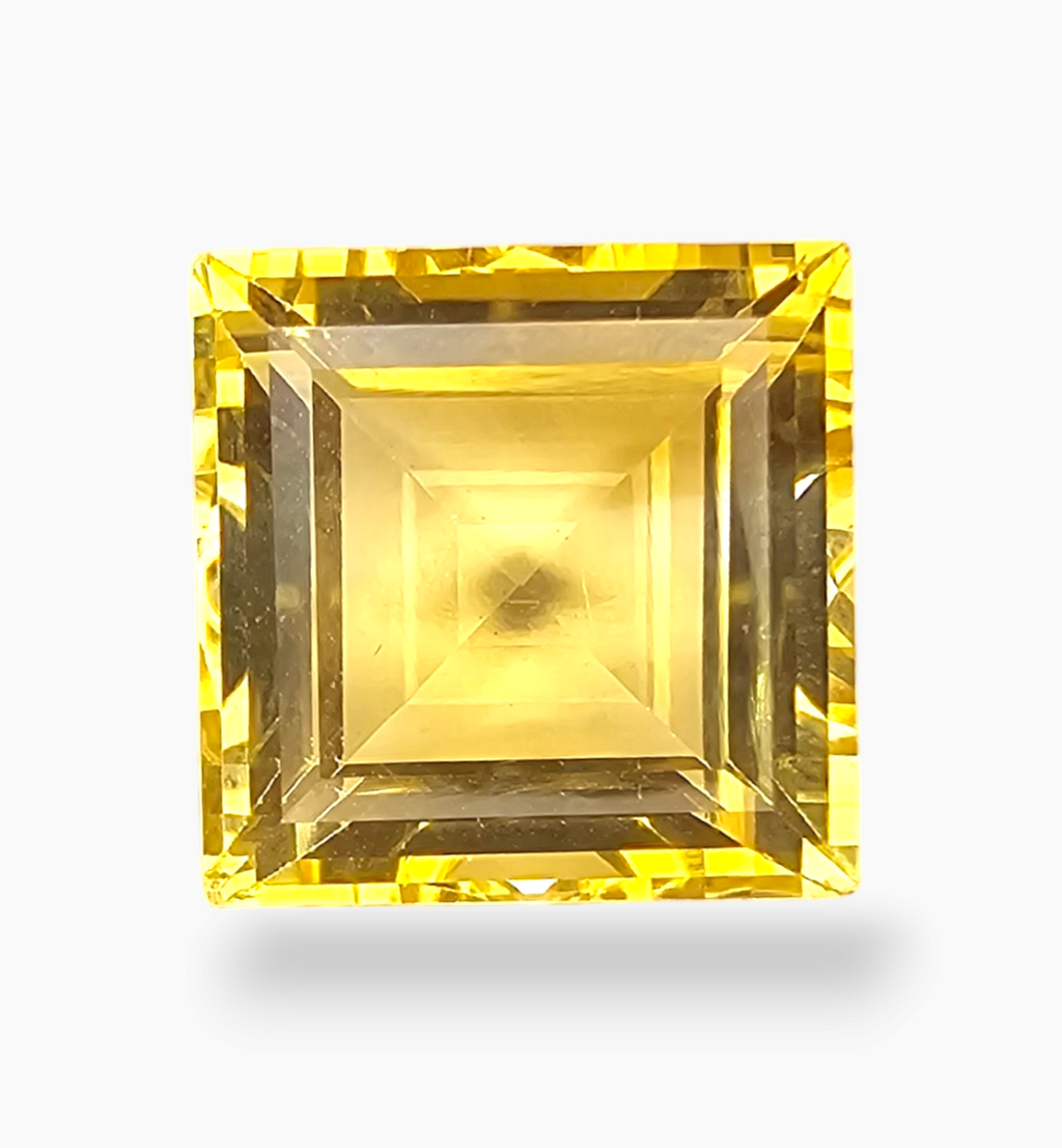 Natural Citrine Stone 7.53 Carats Princess Shape Size 12X12mm
