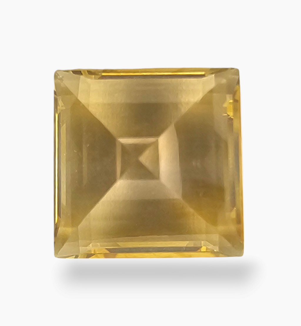 Natural Citrine Stone 7.53 Carats Princess Shape Size 12X12mm