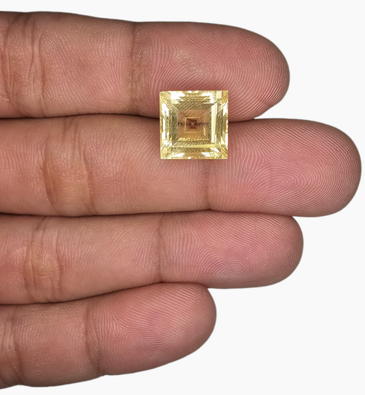 Natural Citrine Stone 8.58 Carats Square Shape Size 11X11mm