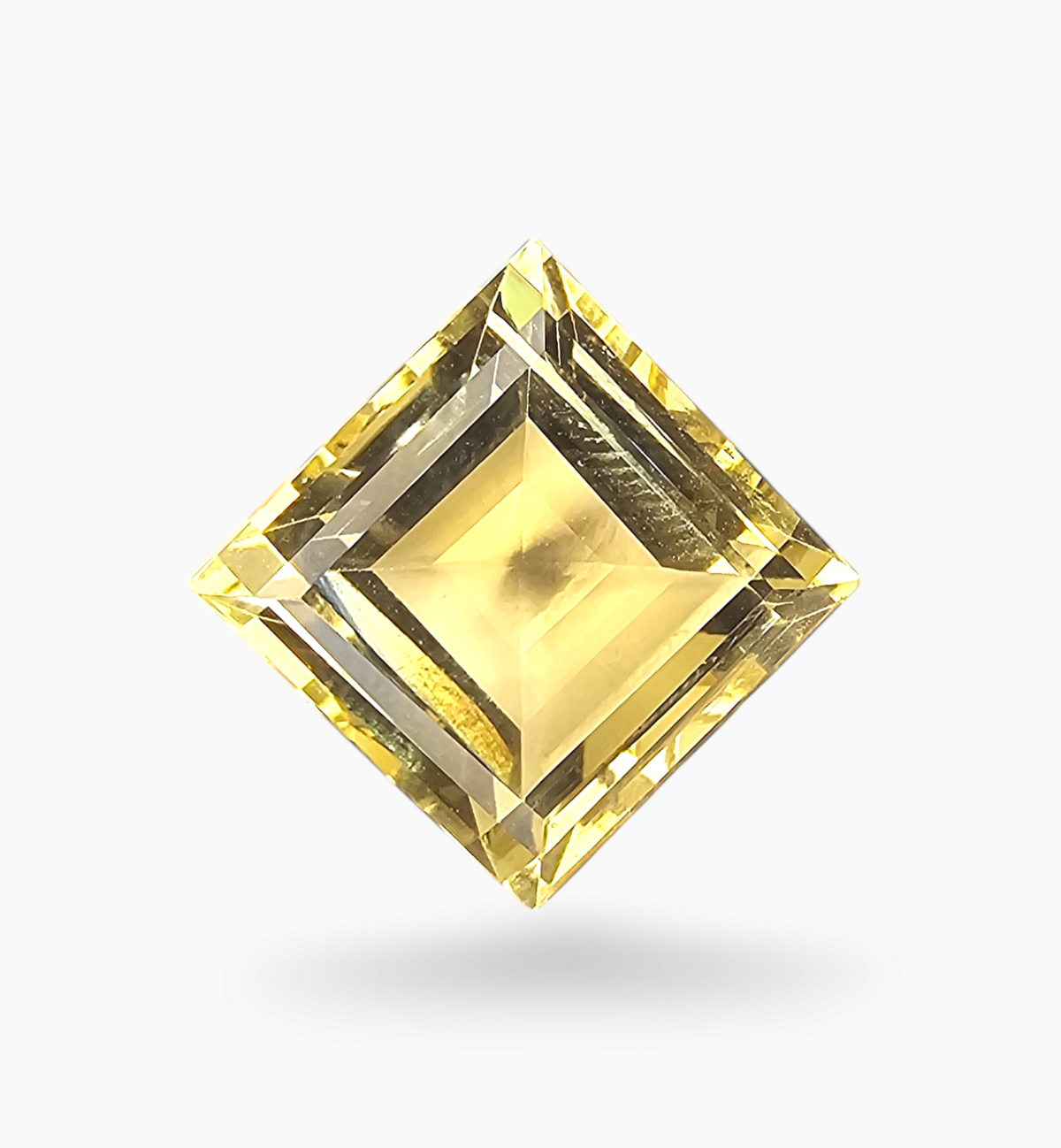 Natural Citrine Stone 9.52 Carats Princess Shape Size 12X12mm
