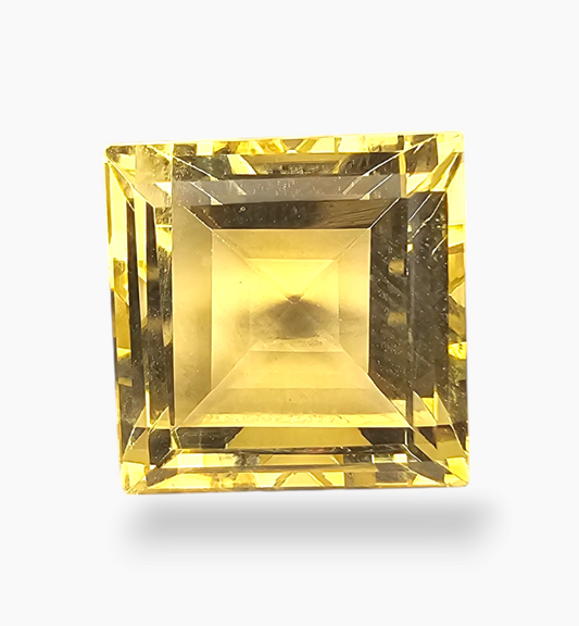 Natural Citrine Stone 9.52 Carats Princess Shape Size 12X12mm