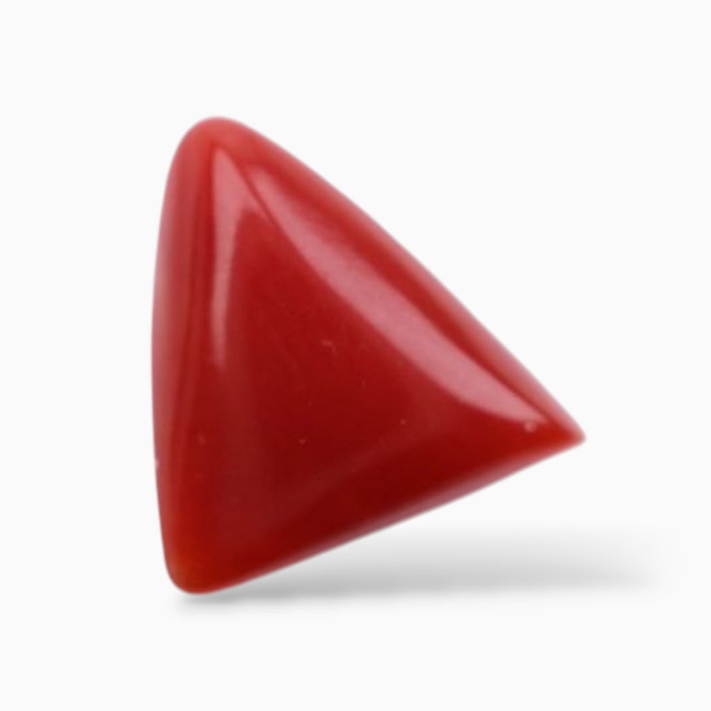 Coral Stone For Sale 3.10 Carats Triangle Shape Size 9.6mm