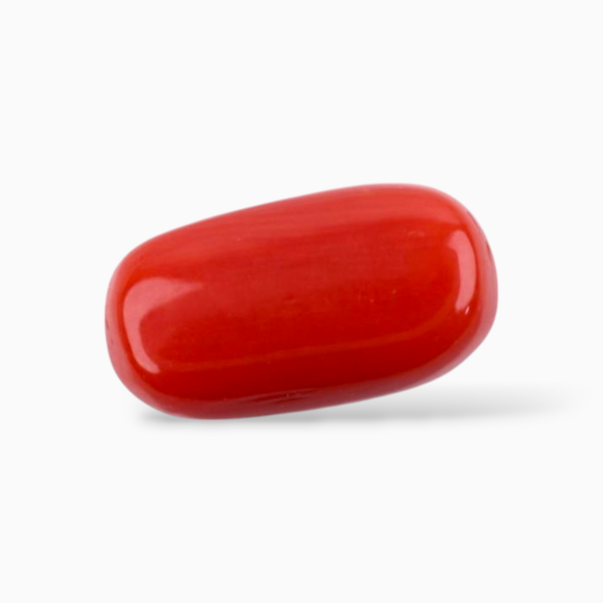 Quality Red Coral Stone For Sale 4.28 Carats In Oval Cabochon Shape 13x7mm Size
