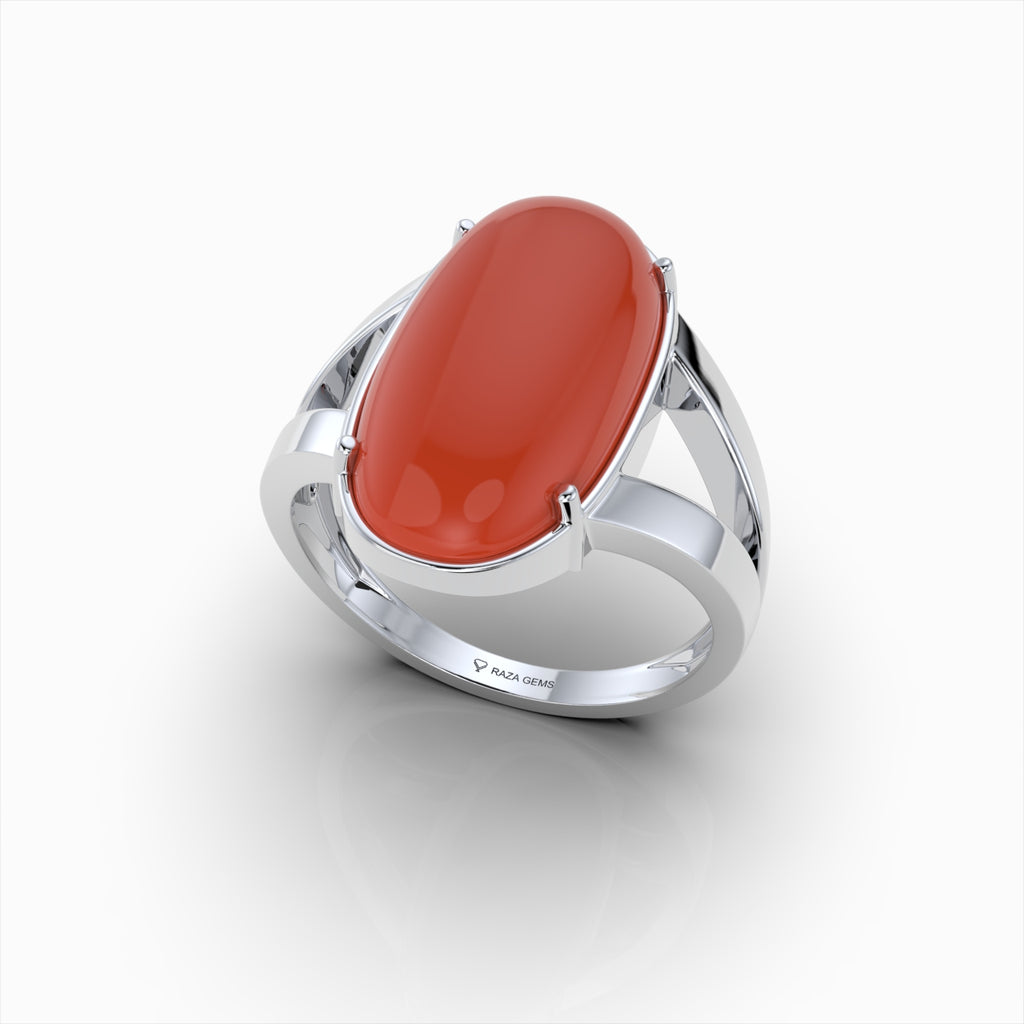 Natural Coral Ring in Capsule Shape - Alitzel