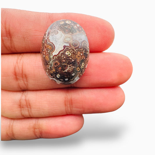 Crazy Lace Agate (Hakik Stone) 32.62 Carats Oval Cabochon