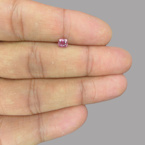 Cushion Cut Shape in Pink Sapphire Gemstone 0.59 Carats & 4.6 x 4 mm Size