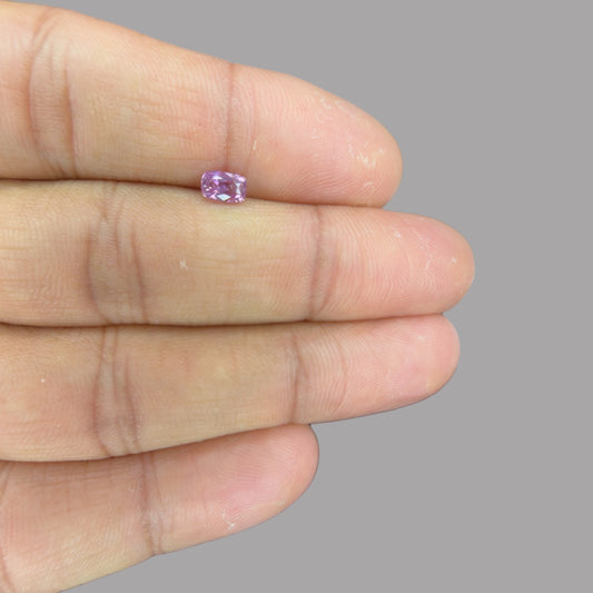 Cushion Cut Shape in Pink Sapphire Gemstone 0.61 Carats & 5.7 x 3.5 mm Size