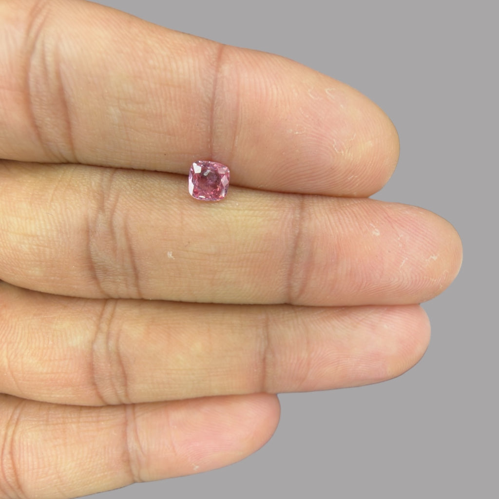 Cushion Cut Shape in Pink Sapphire Gemstone 0.63 Carats & 5.4 x 5 mm Size