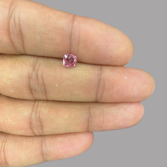 Cushion Cut Shape in Pink Sapphire Gemstone 0.63 Carats & 5.4 x 5 mm Size