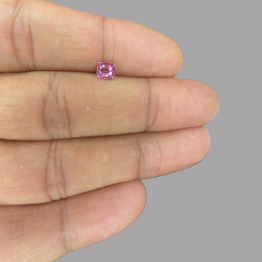 Cushion Cut Shape in Pink Sapphire Gemstone 0.64 Carats & 5 x 4.5 mm Size