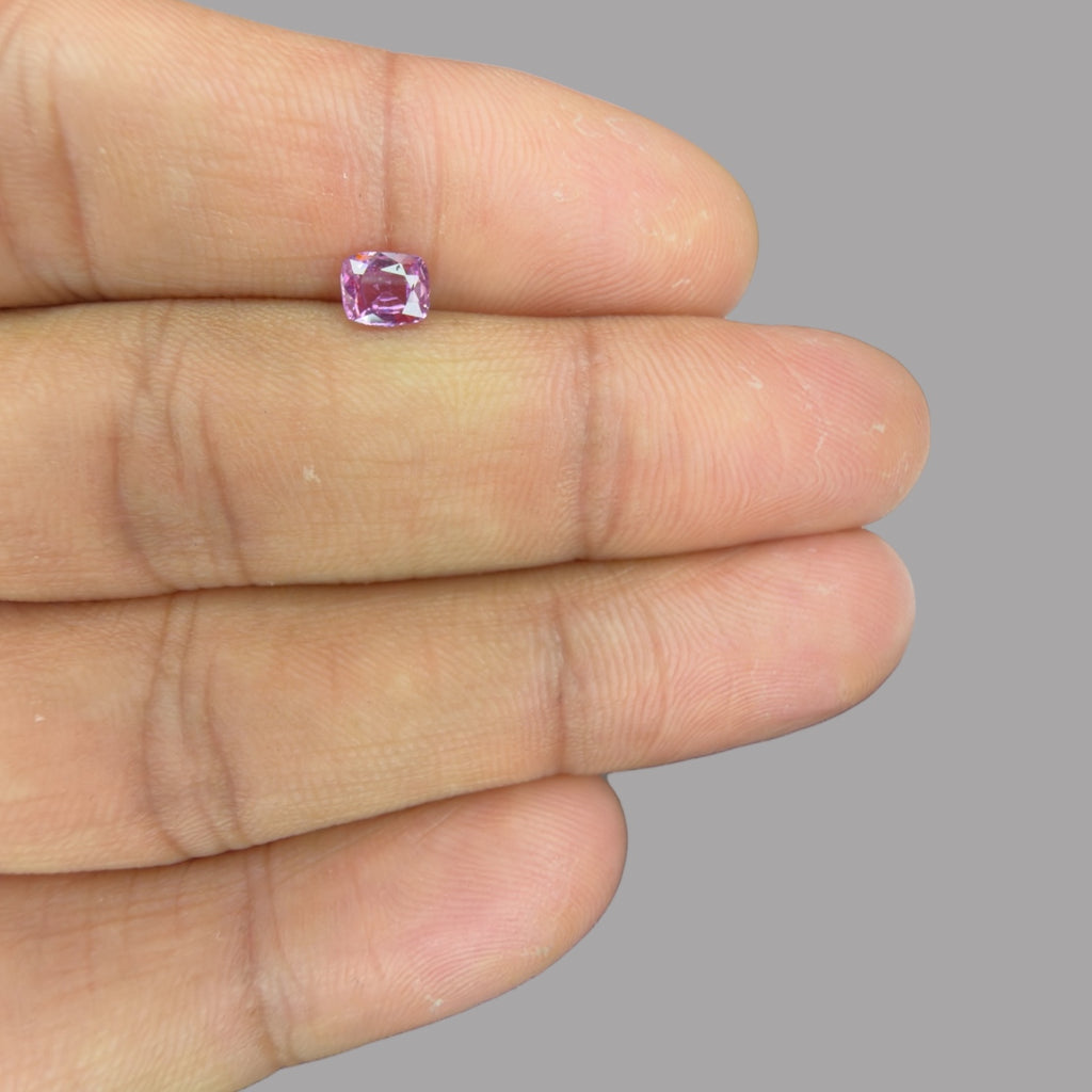 Cushion Cut Shape in Pink Sapphire Gemstone 0.65 Carats & 5.4 x 4.5 mm Size