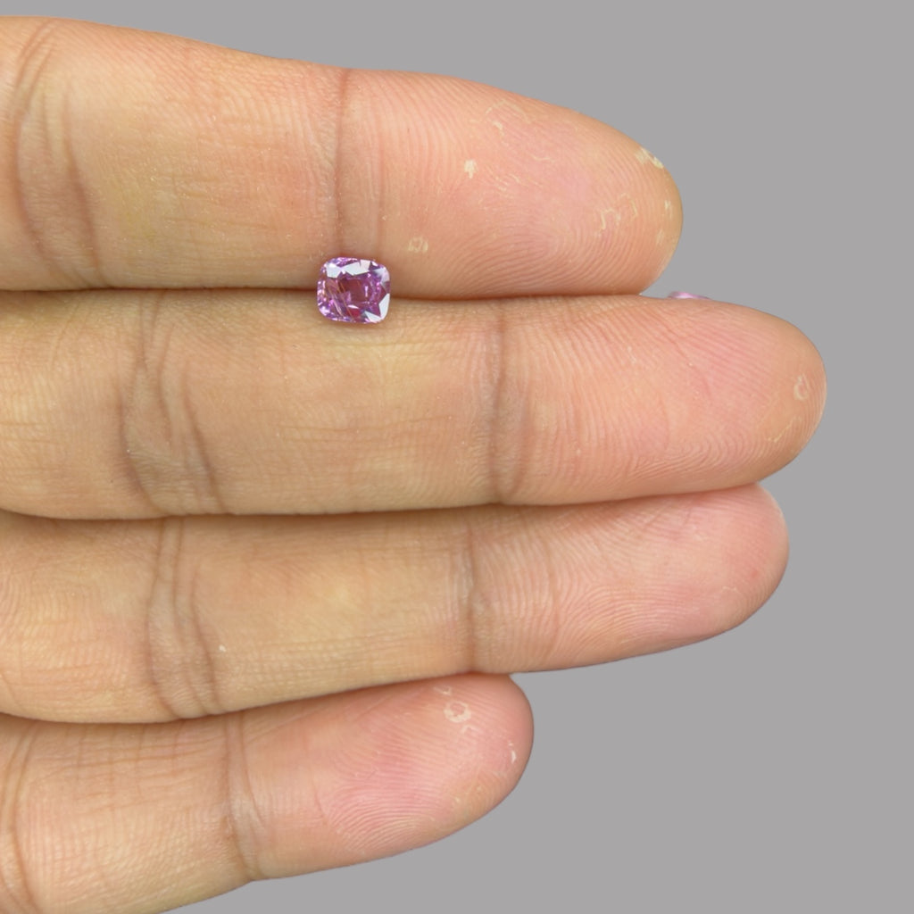 Cushion Cut Shape in Pink Sapphire Gemstone 0.65 Carats & 5.4 x 4.6 mm Size