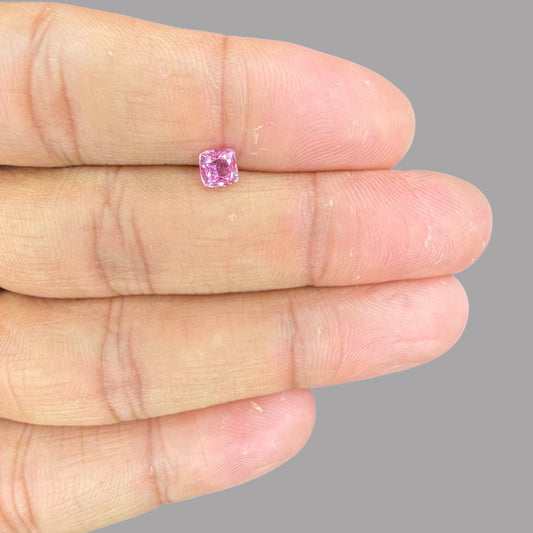 Cushion Cut Shape in Pink Sapphire Gemstone 0.72 Carats & 4.7 x 4.6 mm Size
