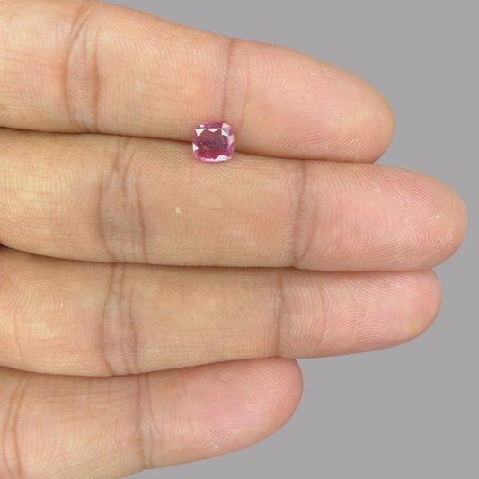 Cushion Cut Shape in Pink Sapphire Gemstone 0.75 Carats & 5.9 x 5.5 mm Size