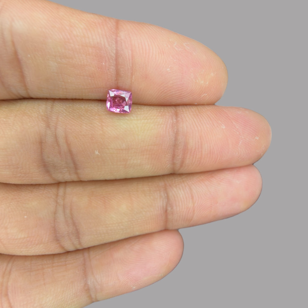 Cushion Cut Shape in Pink Sapphire Gemstone 0.76 Carats & 5.2 x 4.6 mm Size