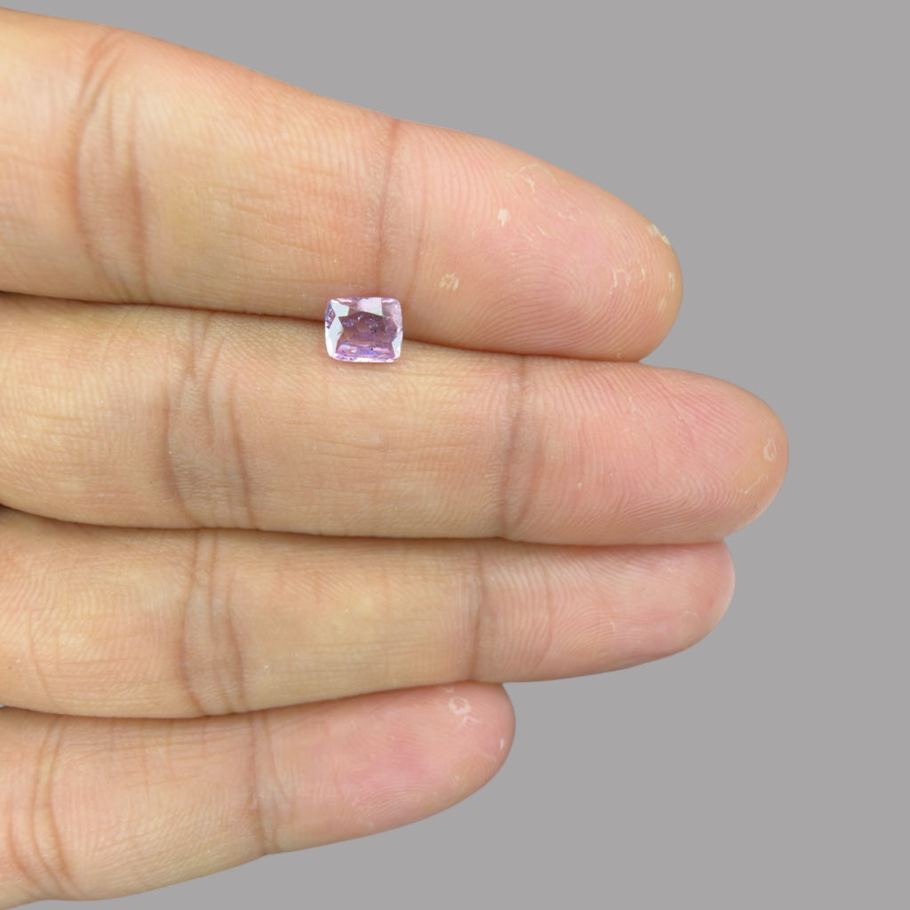 Cushion Cut Shape in Pink Sapphire Gemstone 0.77 Carats & 6.1 x 5 mm Size