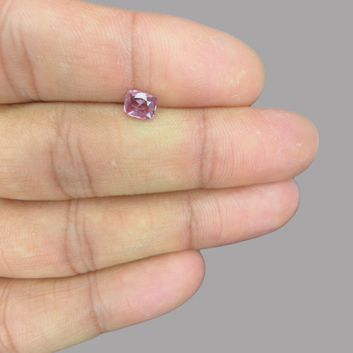 Cushion Cut Shape in Pink Sapphire Gemstone 0.79 Carats & 5.9 x 4.9 mm Size