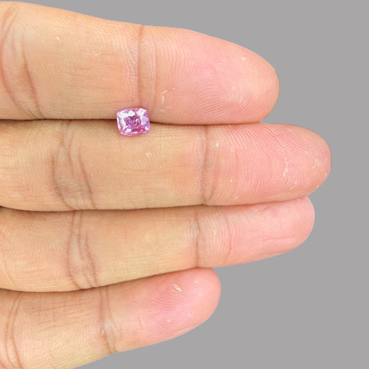 Cushion Cut Shape in Pink Sapphire Gemstone 0.81 Carats & 5.6 x 4.7 mm Size
