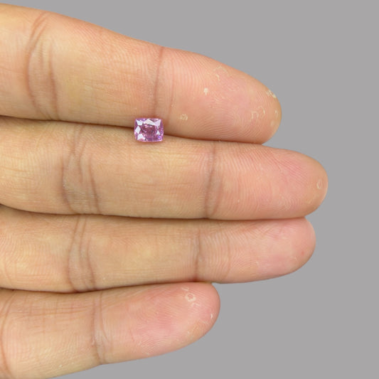 Cushion Cut Shape in Pink Sapphire Gemstone 0.82 Carats & 5.5 x 4.5 mm Size
