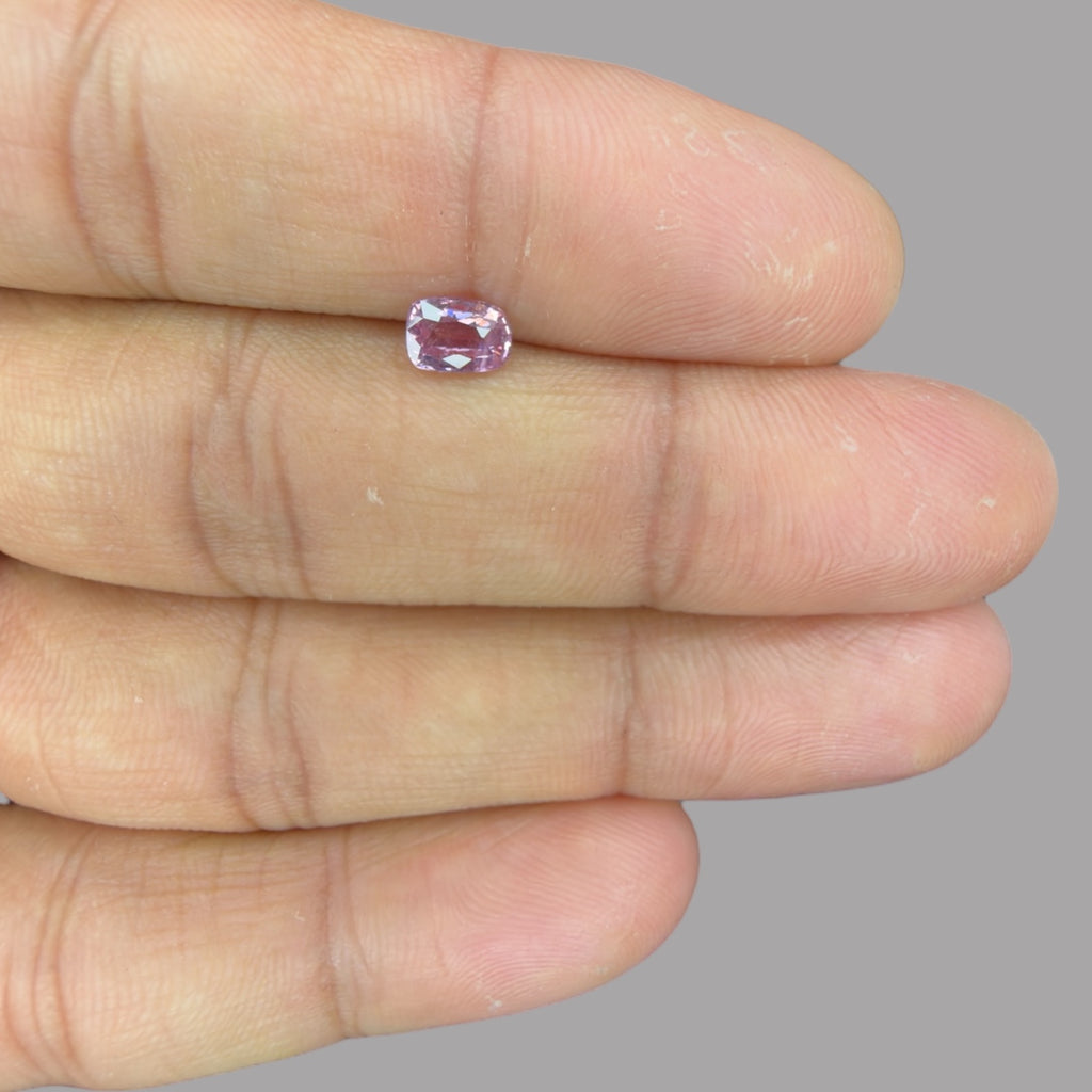 Cushion Cut Shape in Pink Sapphire Gemstone 0.81 Carats & 6.3 x 4.4 mm Size
