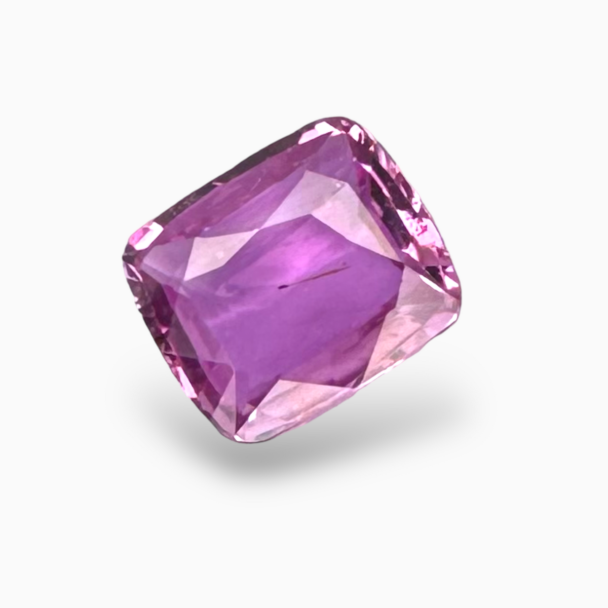 Cushion Cut Pink Sapphire 1.53 Carats, 6.8 mm