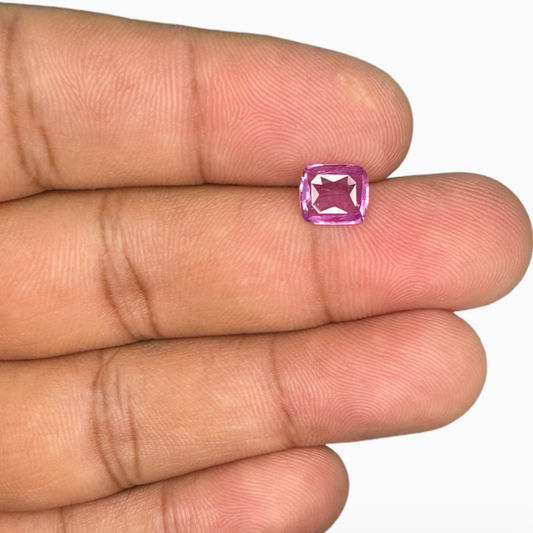 Cushion Cut Pink Sapphire 1.53 Carats, 6.8 mm