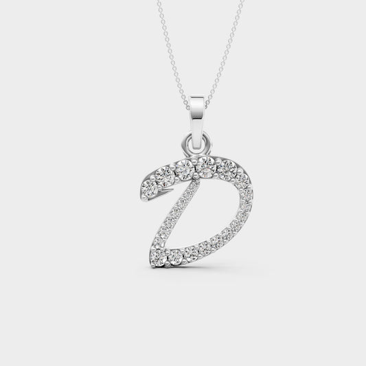D Alphabet Gold Pendant