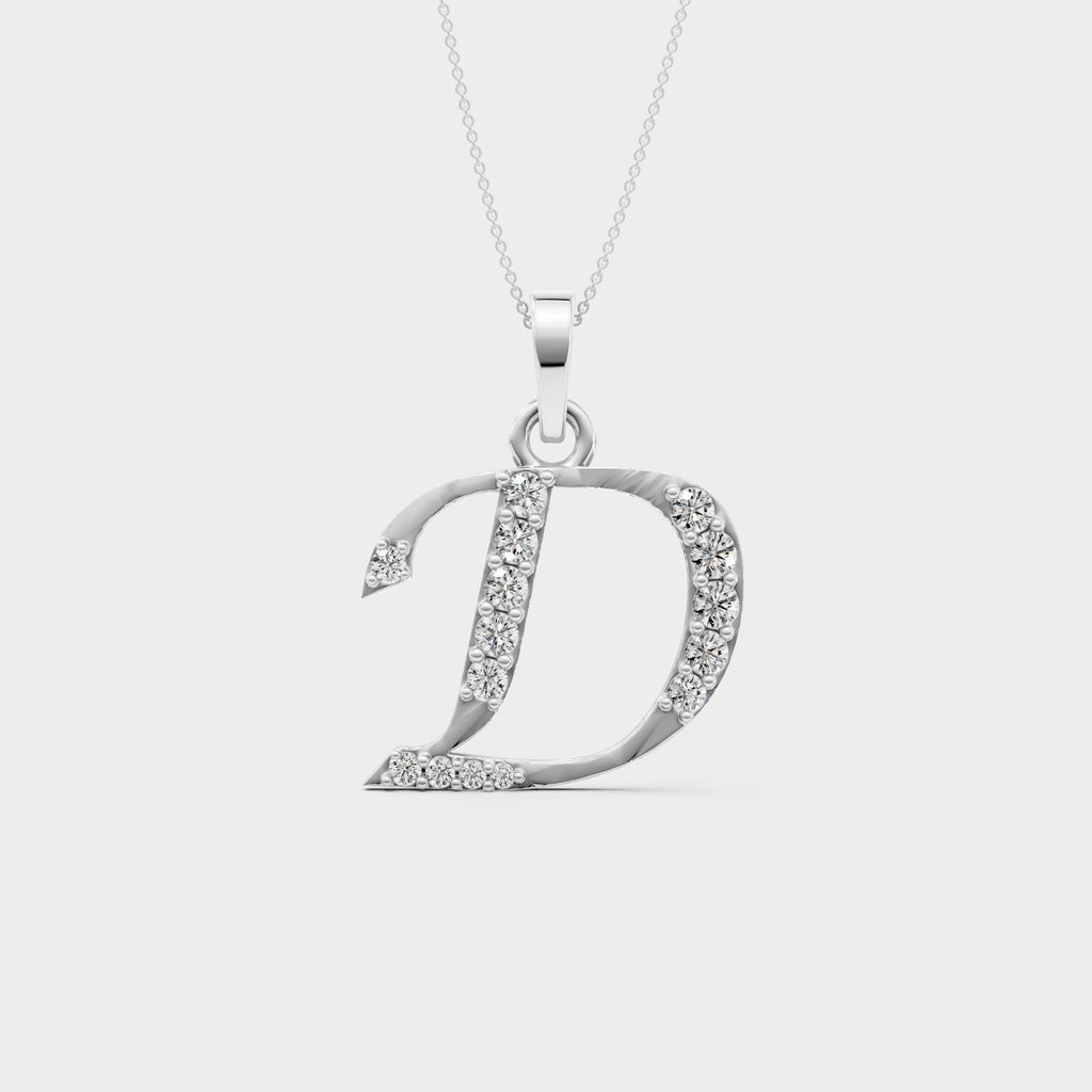 D Initial Necklace Gold