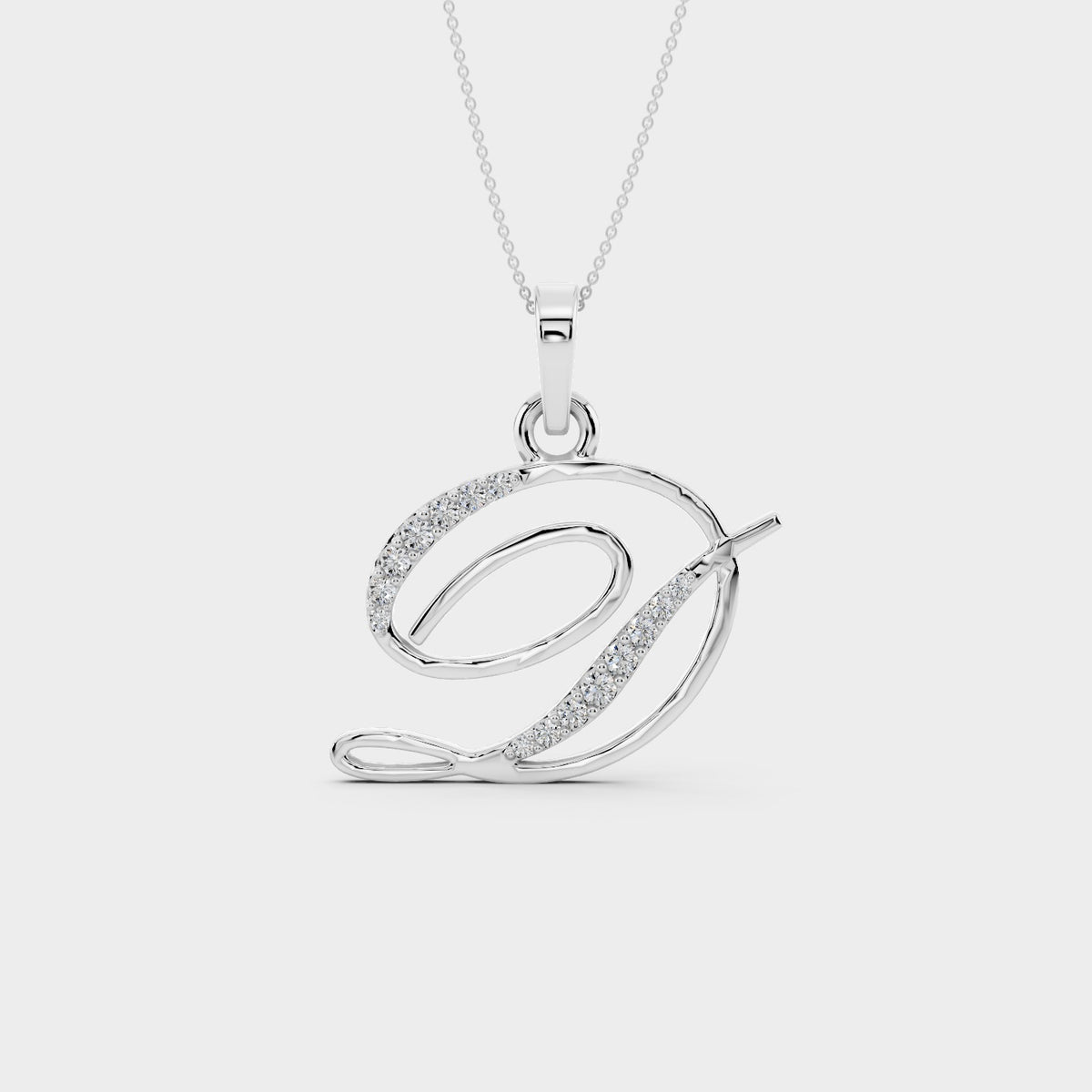 Gold D Pendant Necklace
