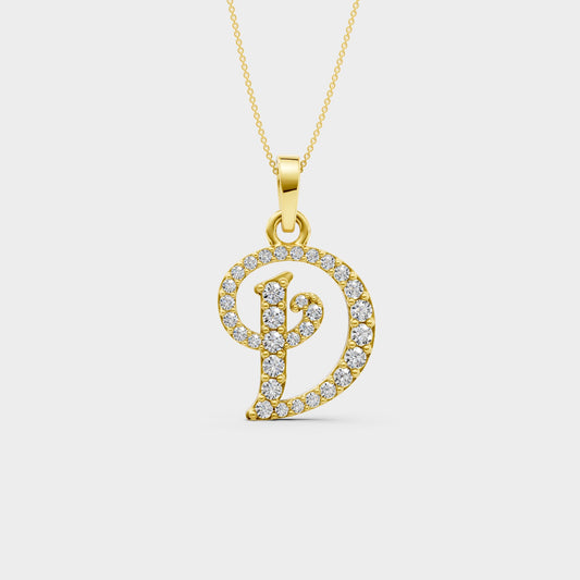 Letter D Gold Pendant