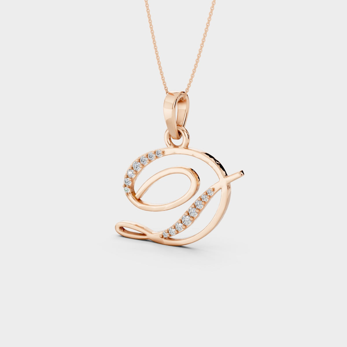 Gold D Pendant Necklace