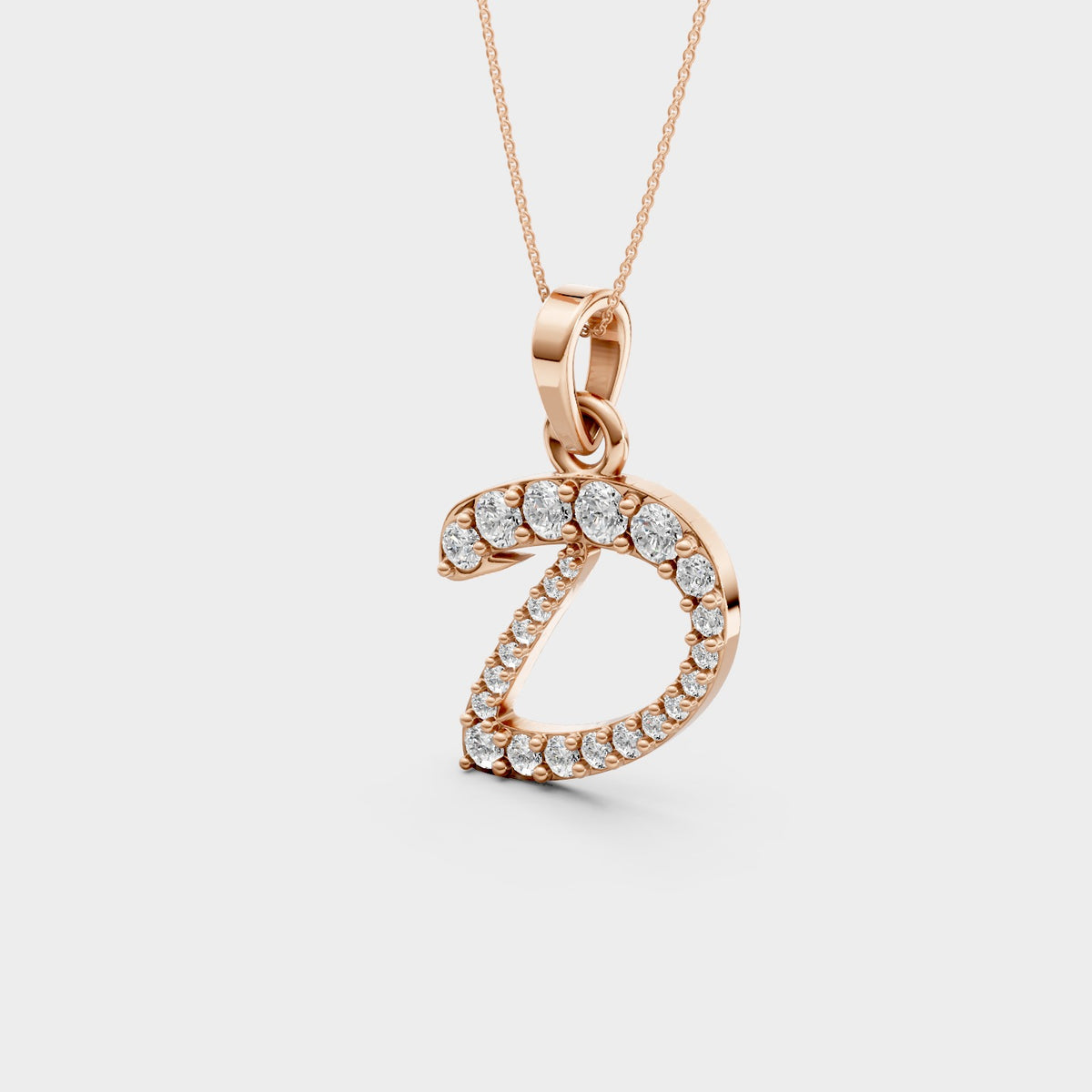 D Alphabet Gold Pendant