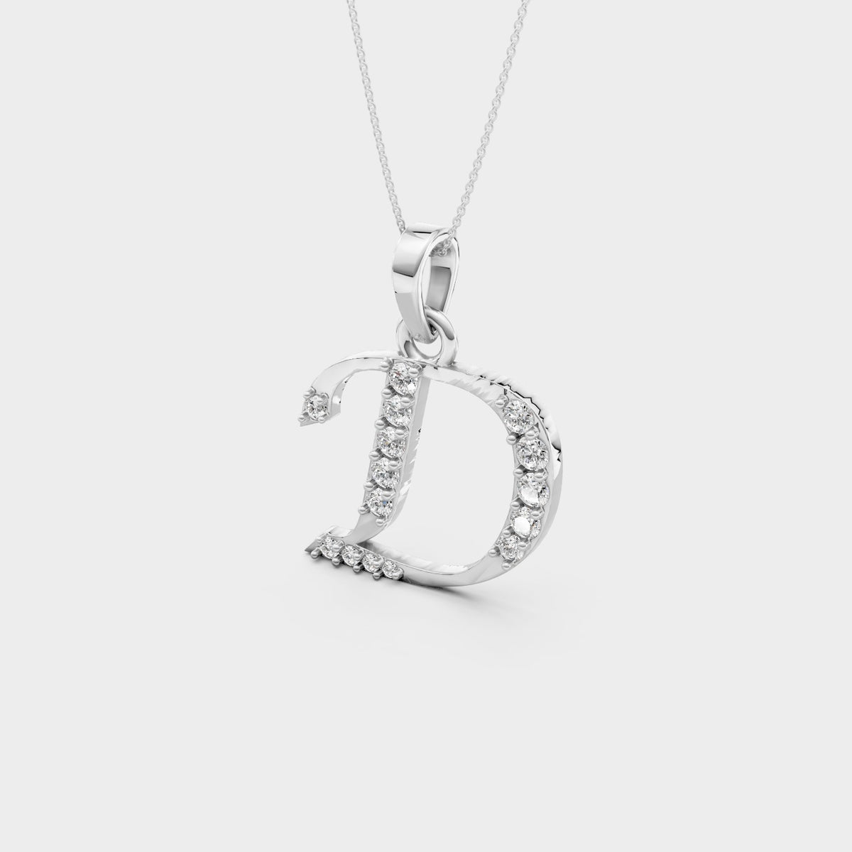 D Initial Necklace Gold