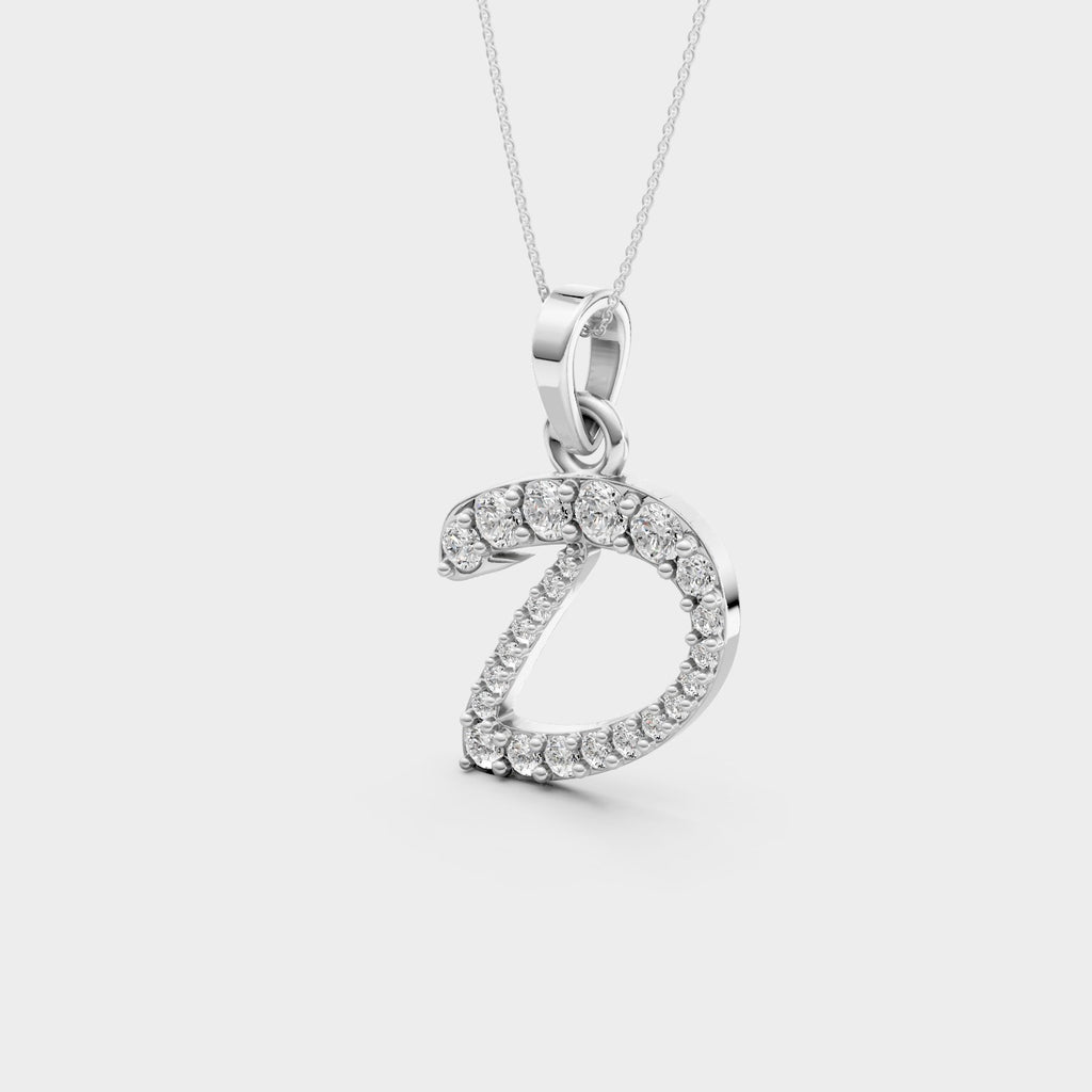 D Alphabet Gold Pendant