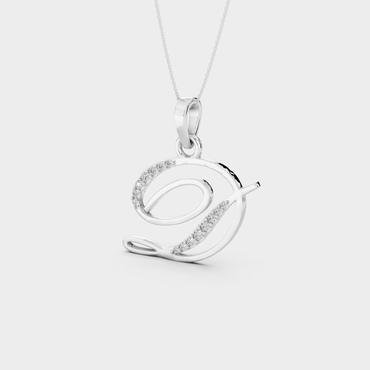 Gold D Pendant Necklace