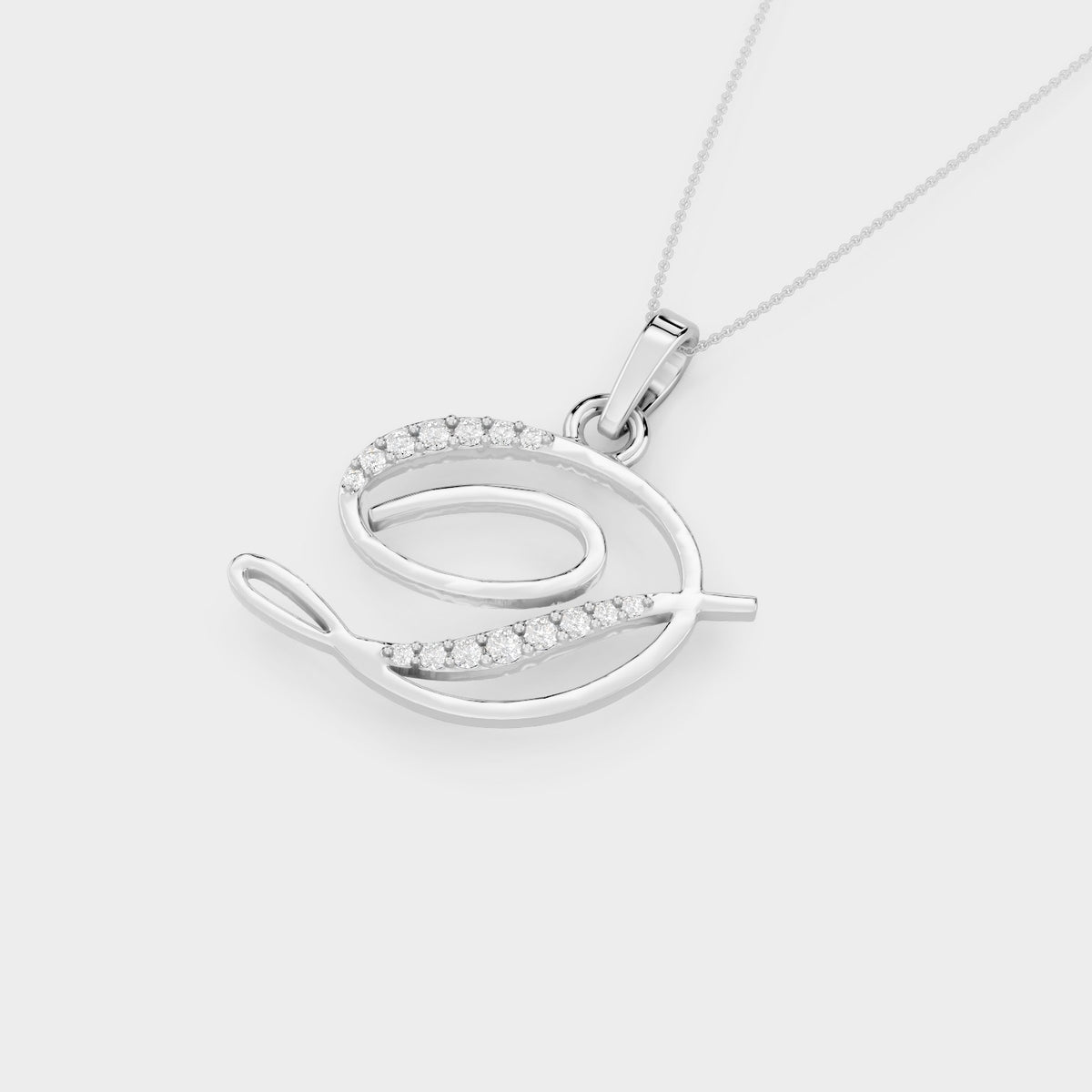 Gold D Pendant Necklace