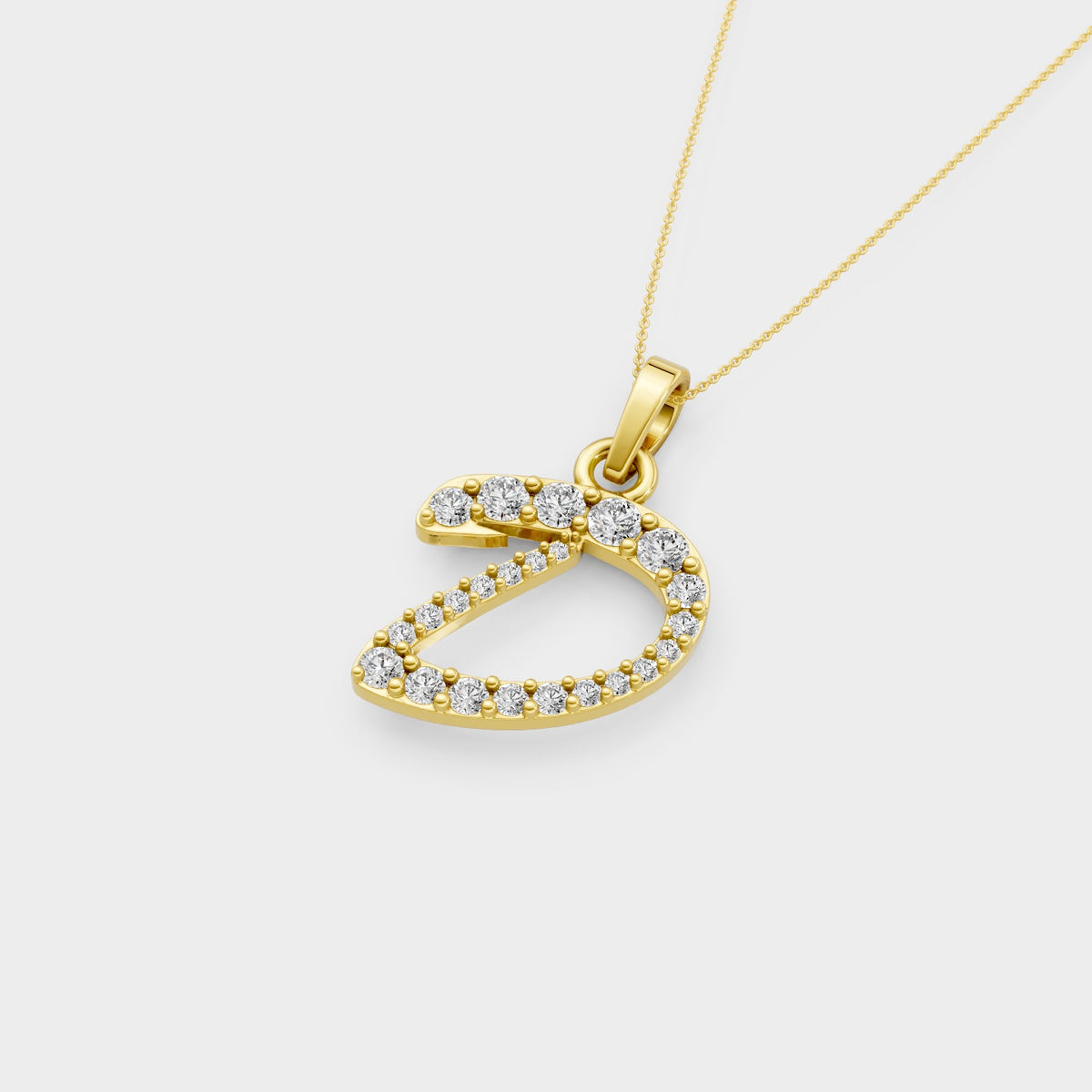 D Alphabet Gold Pendant