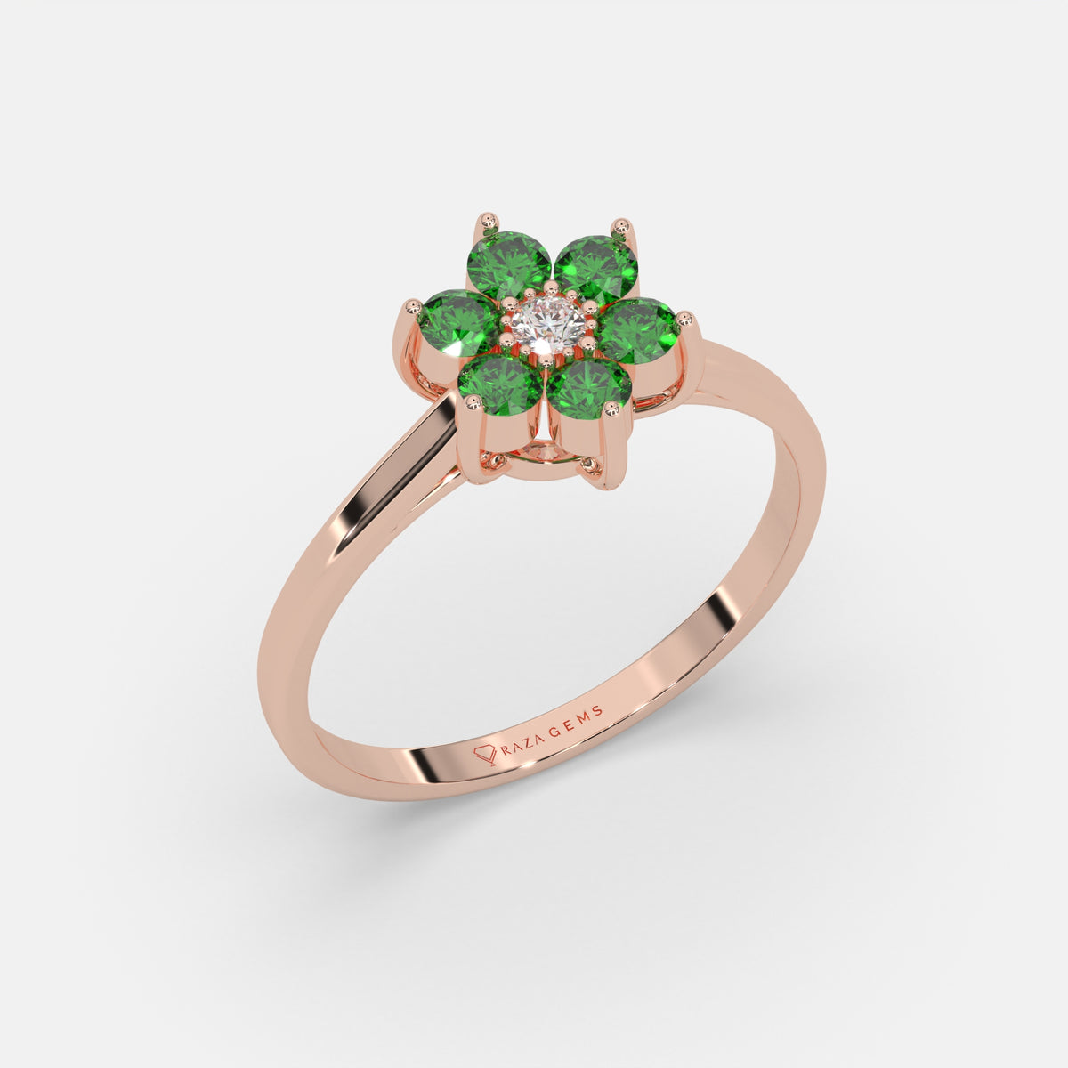 Daniyah Emerald Ring 18k Rose Gold