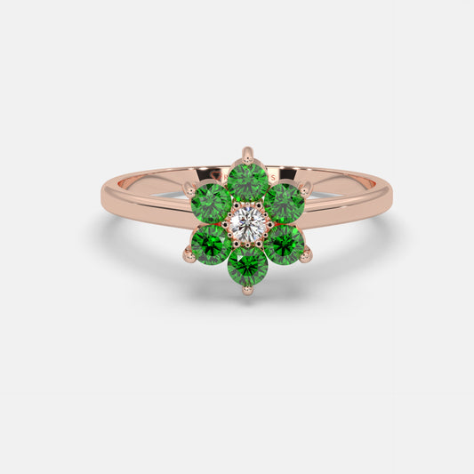Daniyah Emerald Ring 18k Rose Gold