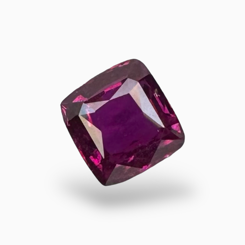 Dark Pink Sapphire Stone Cushion Cut 1.55 Carats 6.5 × 6.2 mm