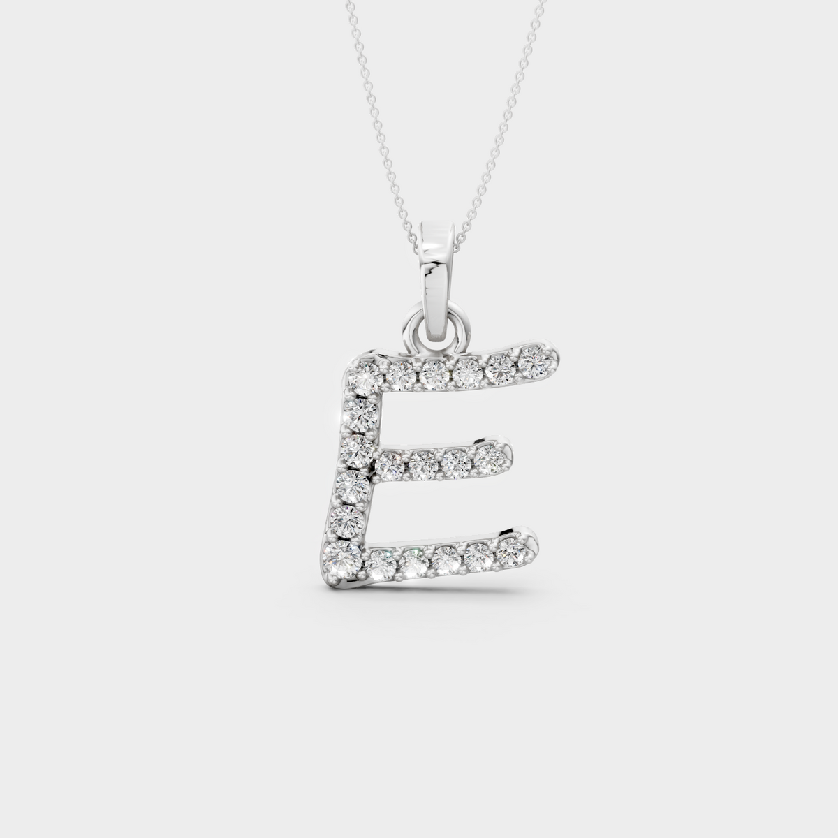 E Initial Necklace Gold
