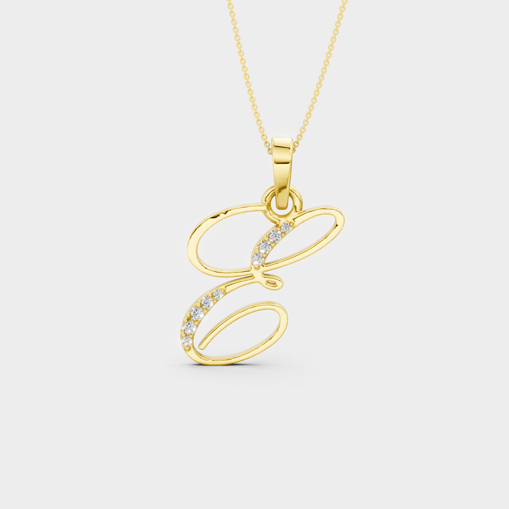 Diamond E Necklace